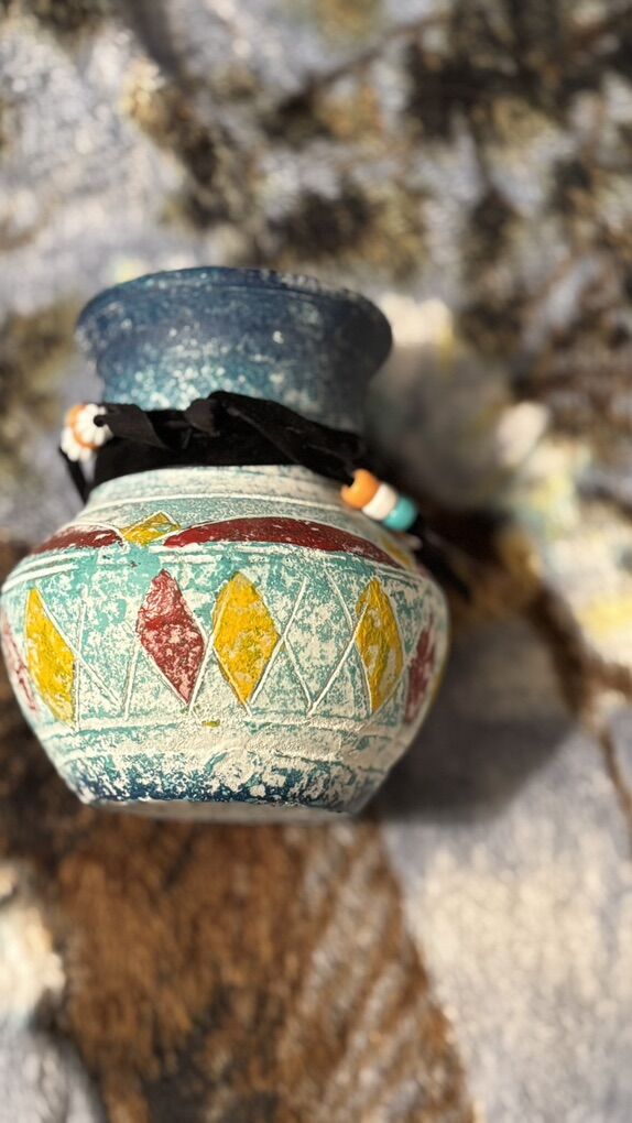 Indian Vase Hand Made Hand Painted