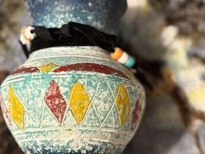 Indian Vase Hand Made Hand Painted