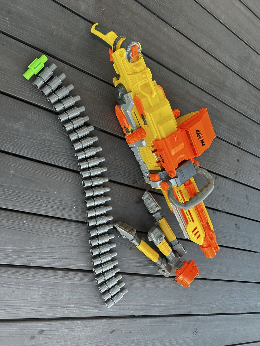 NERF N-Strike Vulcan EBF-25 Blaster with Belt and Ammo - Yellow/Orange