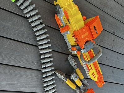 NERF N-Strike Vulcan EBF-25 Blaster with Belt and Ammo - Yellow/Orange