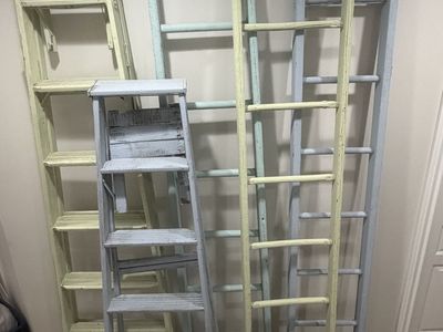 5 antique painted ladders