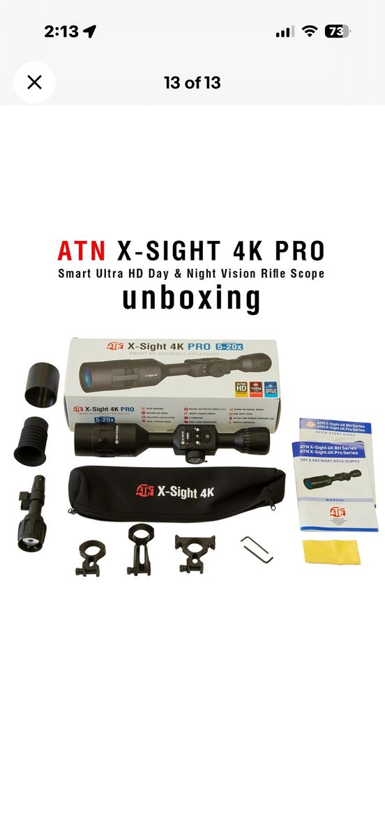 ATN X-Sight 4K Pro 5-20x Smart Ultra HD Day & Night Vision Rifle Scope