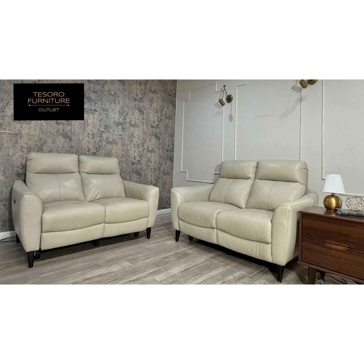 MODERN CREAM RECLINER SOFA SET