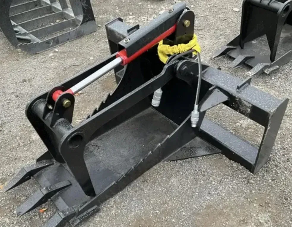 New Hydraulic Stump Bucket Digging Grapple Attachment Skid Steer Tractor Loader