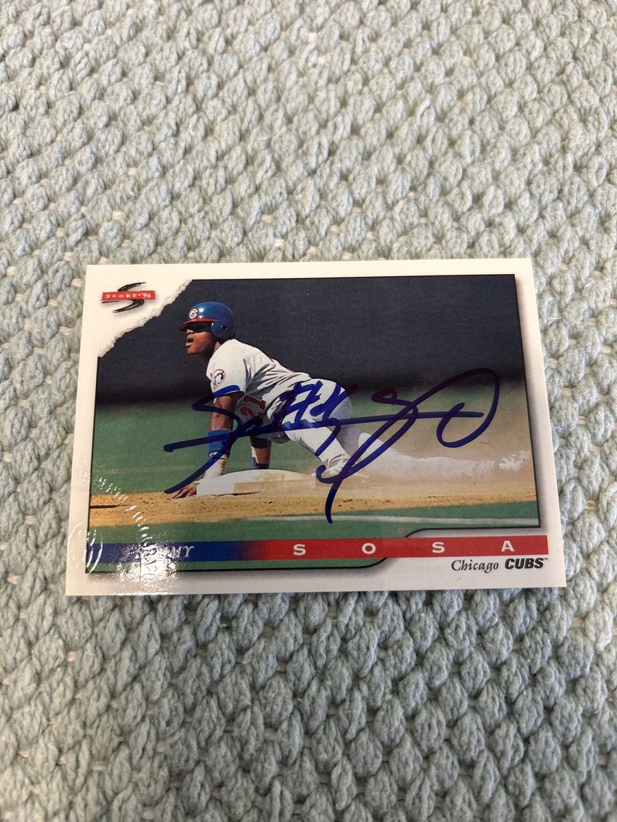 Sammy Sosa Autograph 1996 Pinnacle Certified Auto w/COA Hand Signed & Embossed Stamp Seal Chicago Cubs