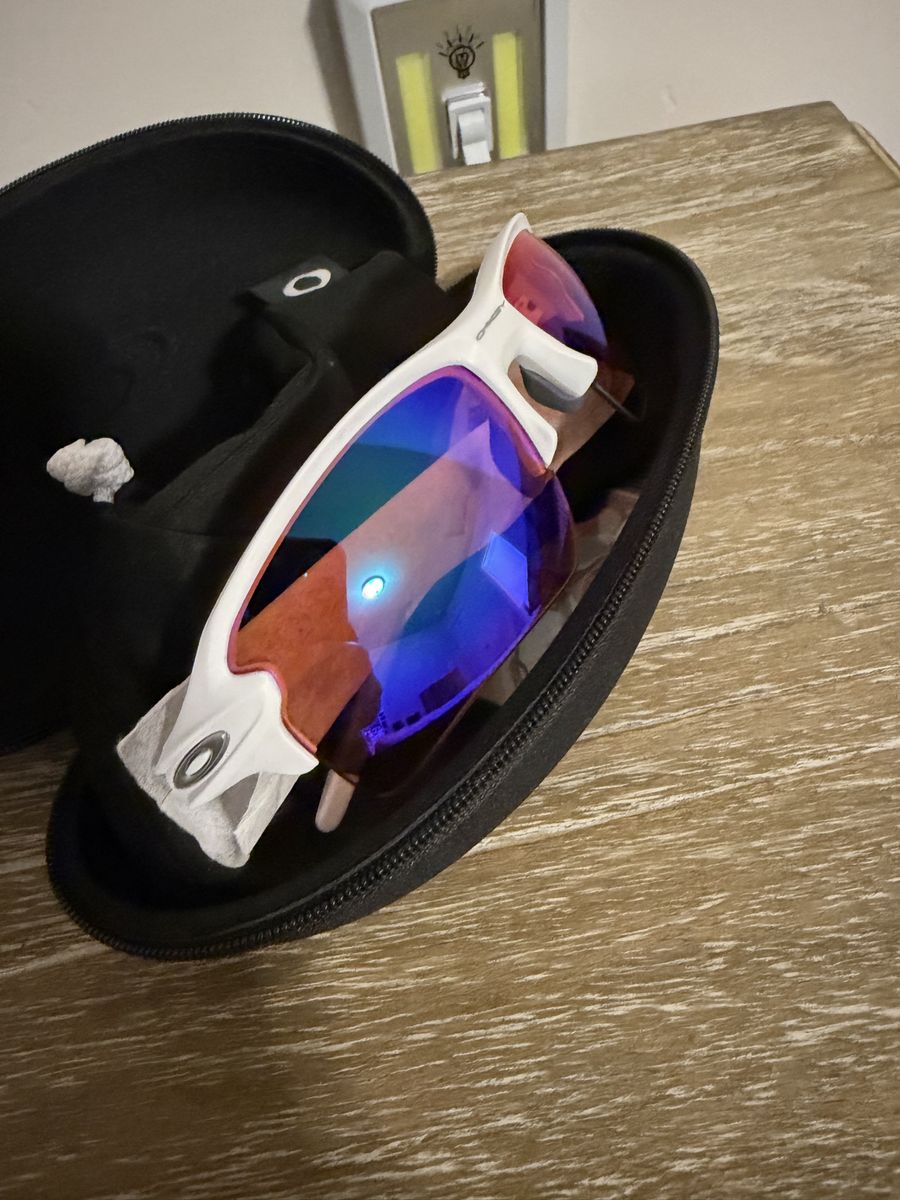 Oakley Flak 2.0 XL Matte White Prizm Golf Sunglasses with Case