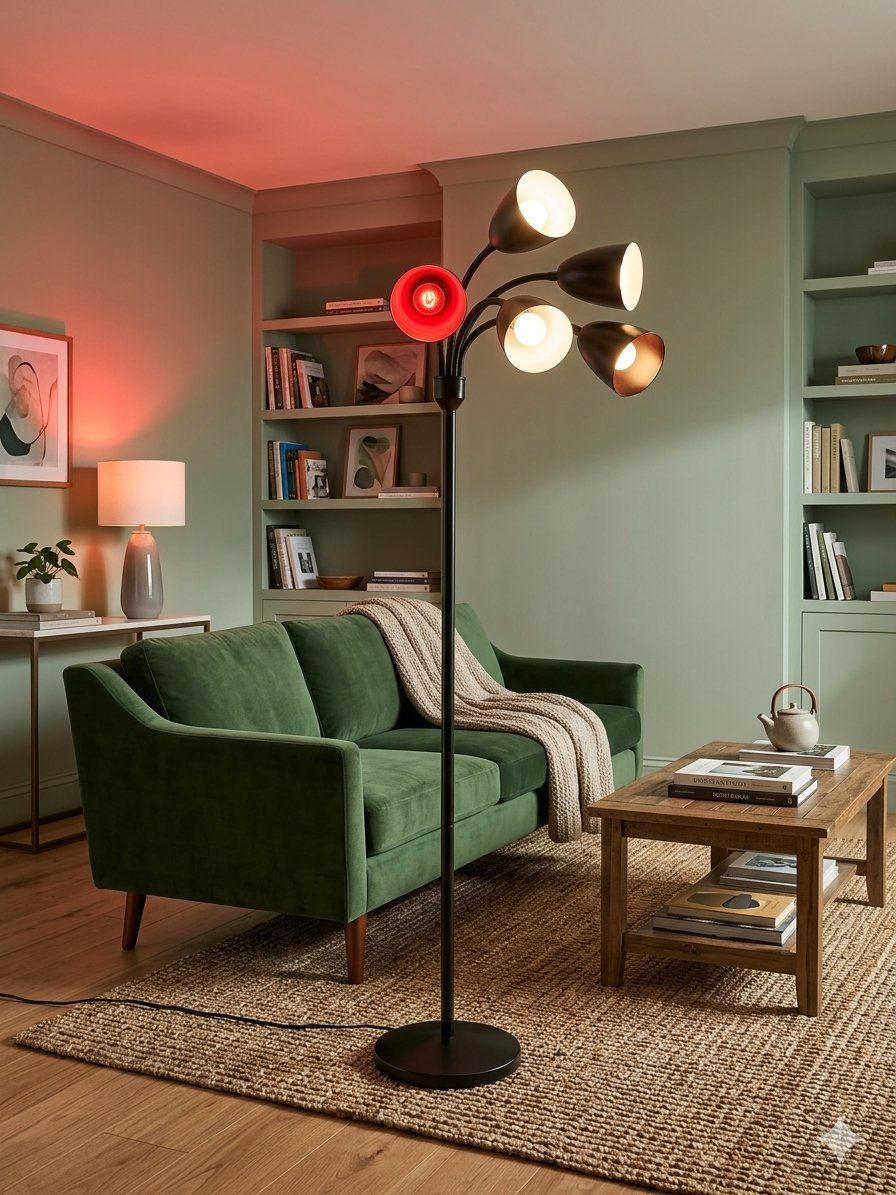 Vintage Black Gooseneck Floor Lamp