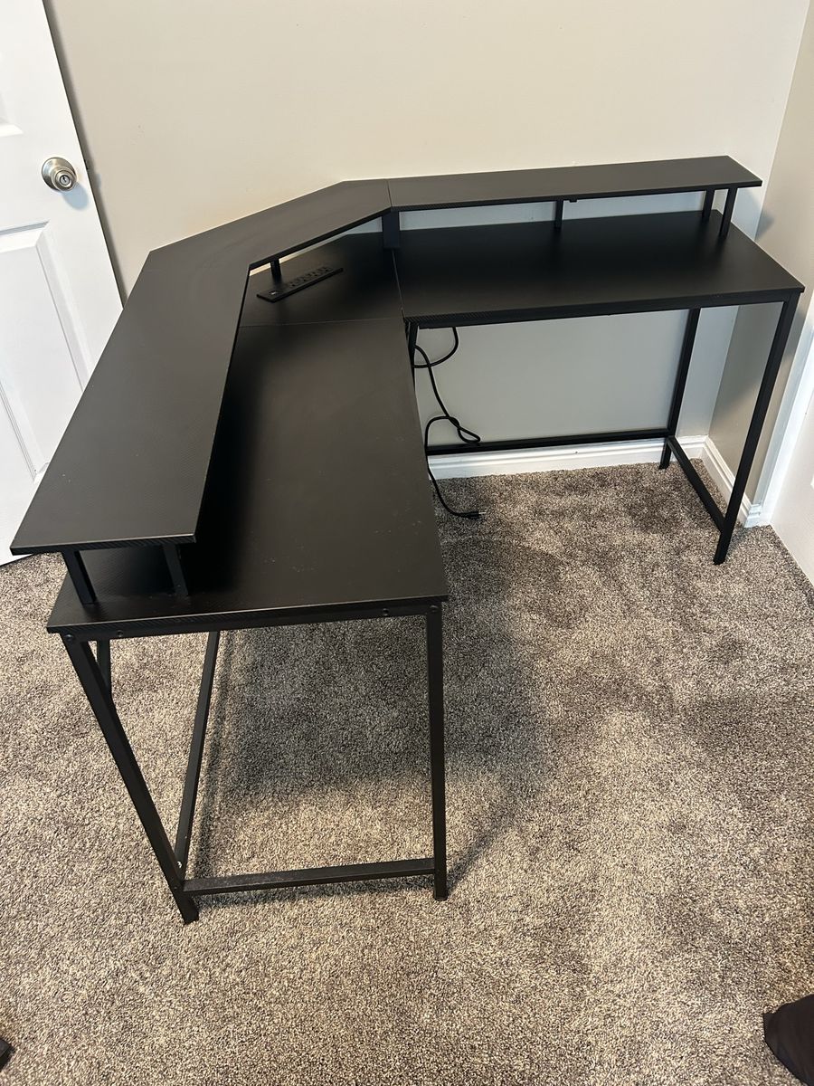 Gaming L Shaped Desk with Power Outlets