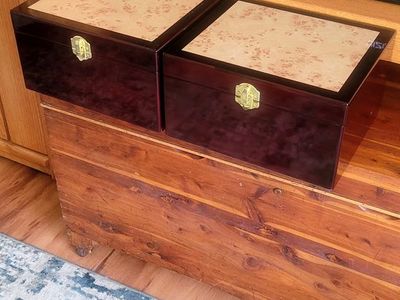 Burlwood/ Mahogany Jewelry boxes