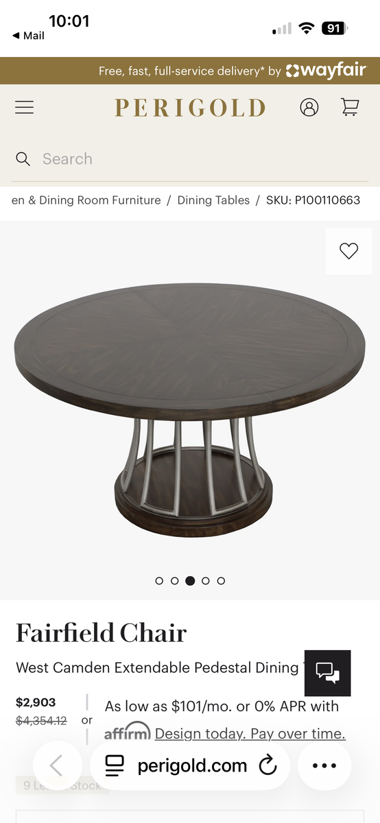 Fairfield Chair West Camden Extendable Pedestal Dining Table - Dark Brown