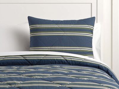 Pottery Barn Eton Striped Quilt Full Teen