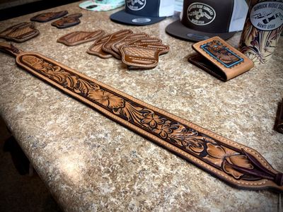 Western Floral Carved Rifle Sling