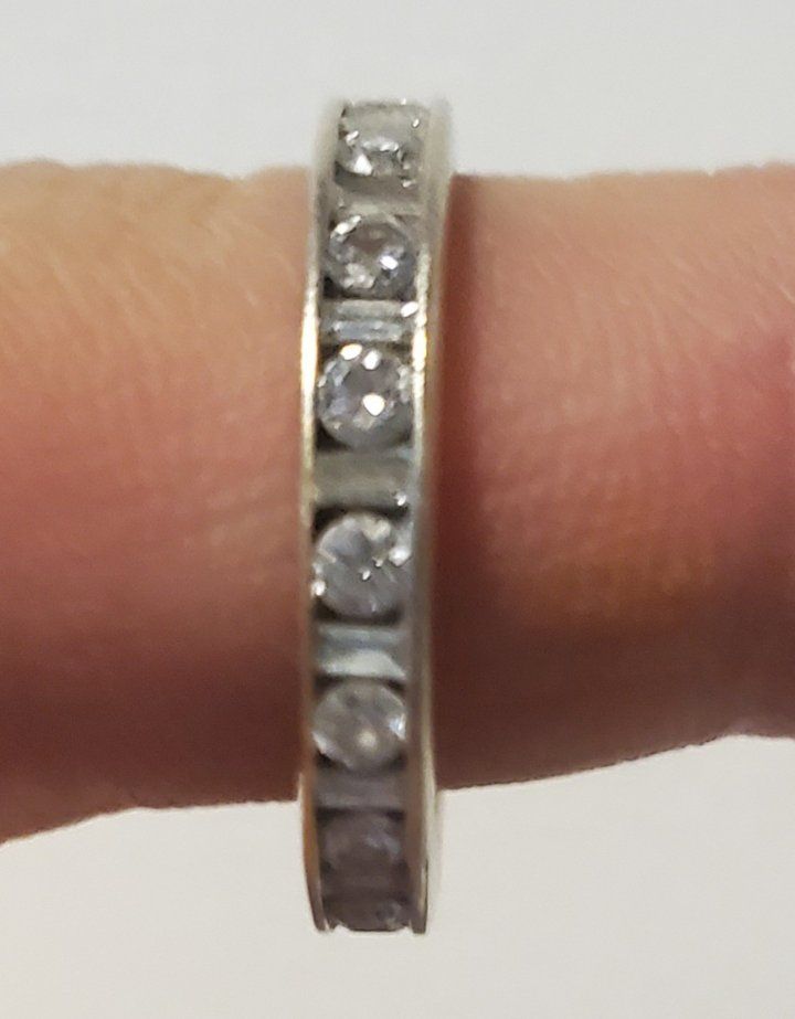 Genuine Diamond & 14K White Gold Eternity Band | R