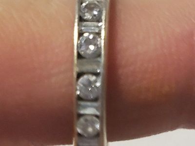 Genuine Diamond & 14K White Gold Eternity Band | R