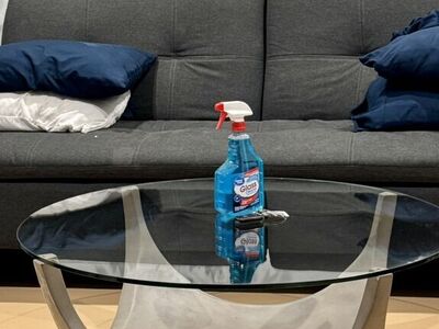 Concrete & Glass Coffee Table