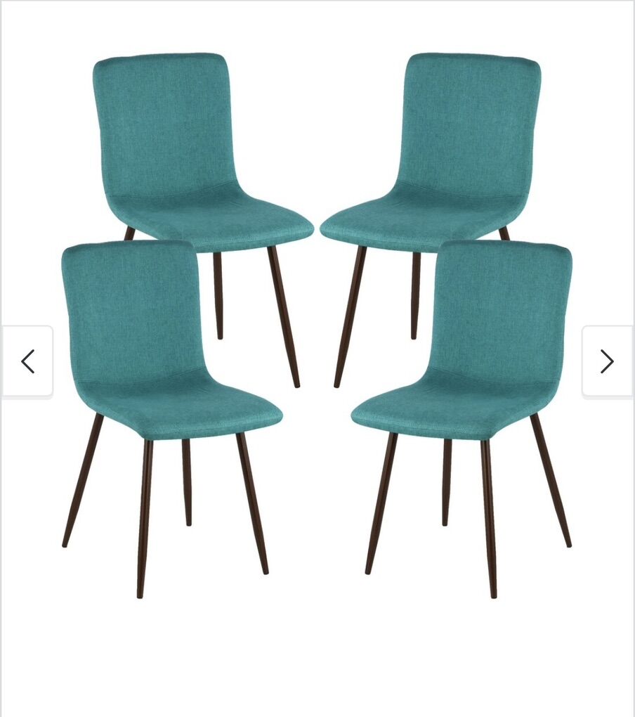 Modern Mid Century Teal Dining Chairs