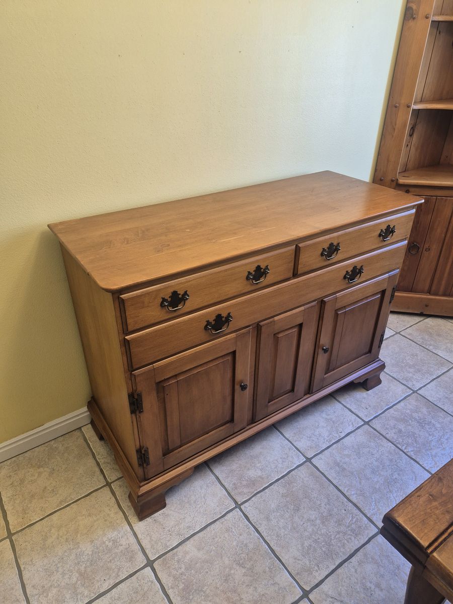 Vintage Tell City Young Republic Hard Rock Maple Sideboard Buffet - Original Finish