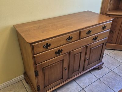Vintage Tell City Young Republic Hard Rock Maple Sideboard Buffet - Original Finish