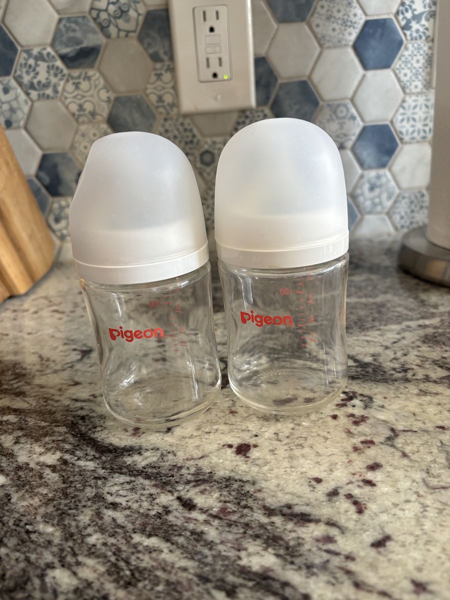 Pigeon glass bottles