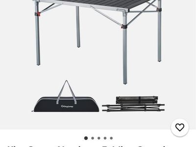 KingCamp 42.1" Aluminum Folding Camping Table - Lightweight Portable Roll Up with Carry Bag. Used