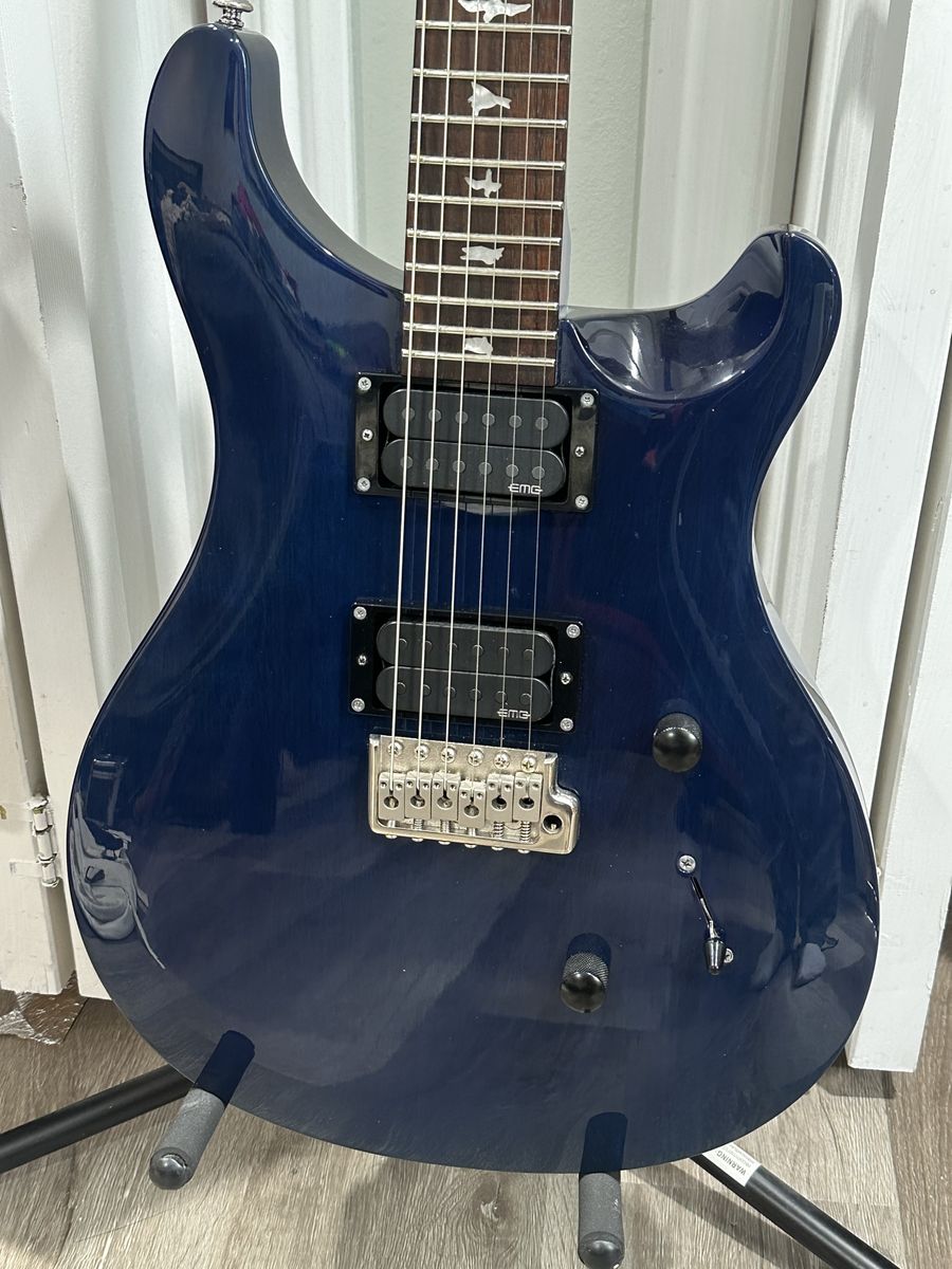 PRS SE Standard 24 Electric Guitar in Translucent Blue with EMG Pickups