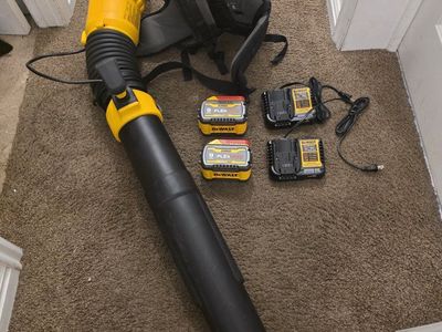 DEWALT FlexVolt 60V MAX 855 CFM 160 MPH Cordless Backpack Leaf Blower Kit w/ 2 9AH Batteries & Chargers