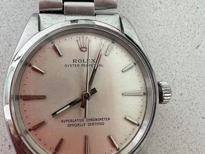Rolex Oyster Perpetual 1002 Silver Dial 34mm Automatic Vintage