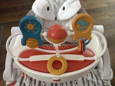Fisher-Price Sit-Me-Up Floor Seat with Tray & Toys, Fox Design, Infant Support