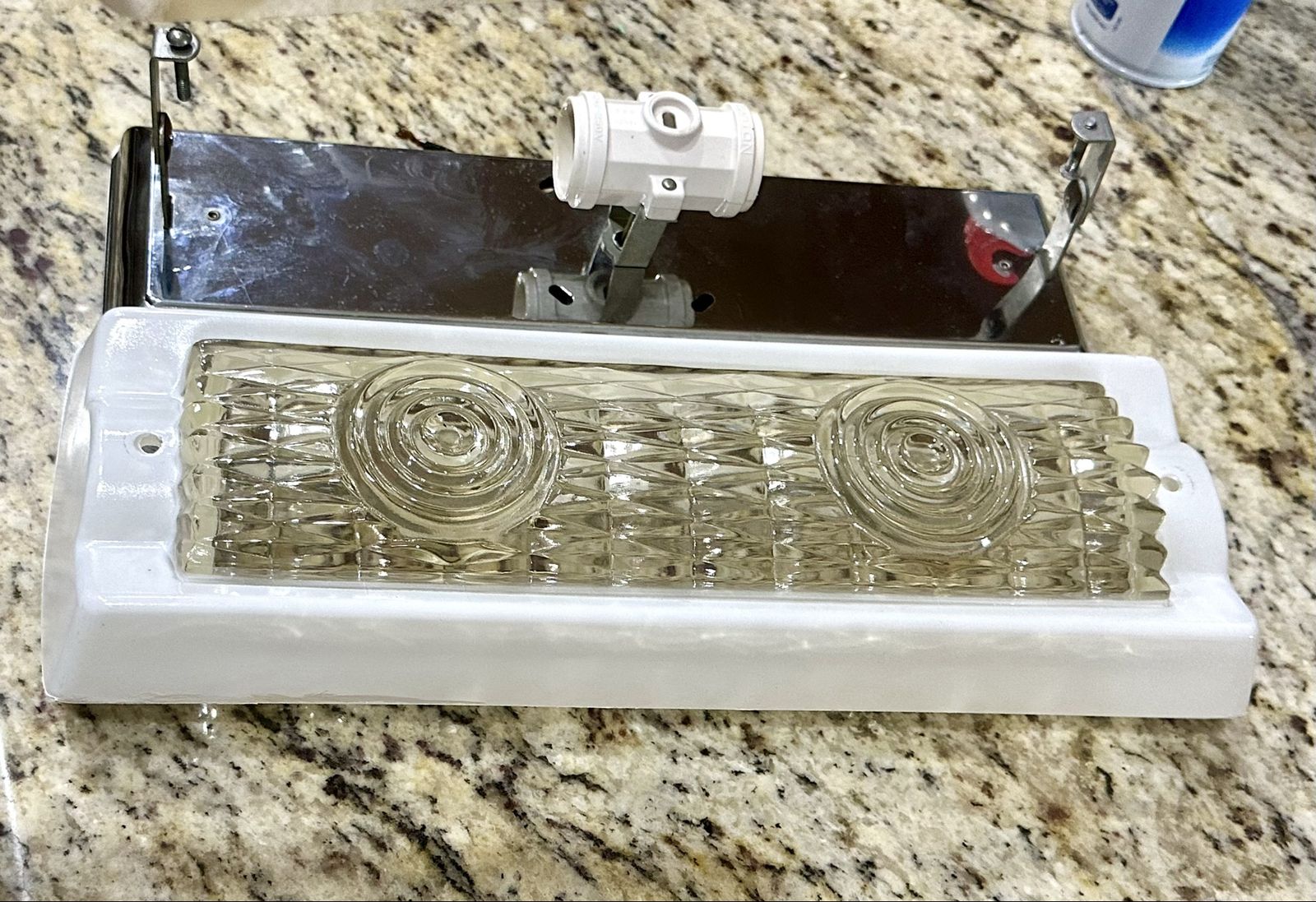 Virden 1930 Skyscraper Tall  Glass Art Deco Large Light Cover Bathroom Fixture