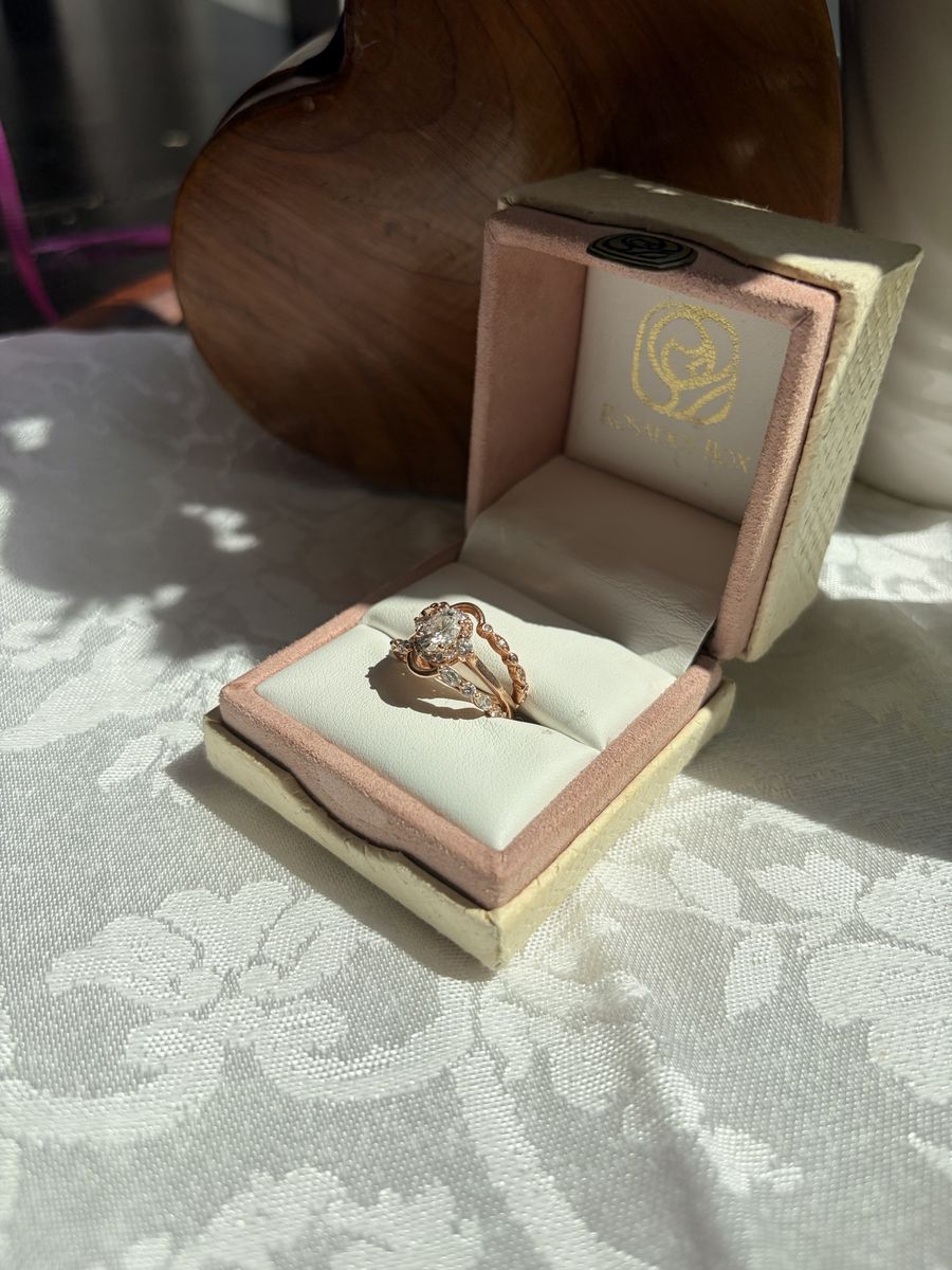 14K Rose Gold 3-piece Engagement/Wedding Ring Set