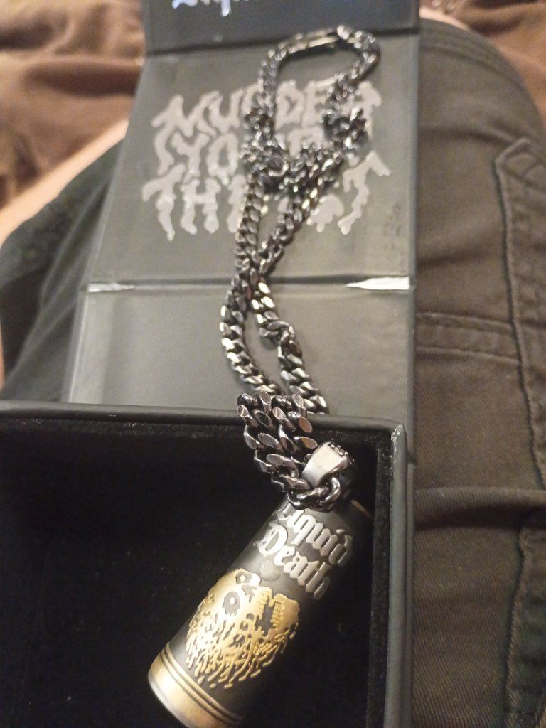 Liquid Death Limited Edition Bullet Chain Necklace - Unique Collectible Pendant