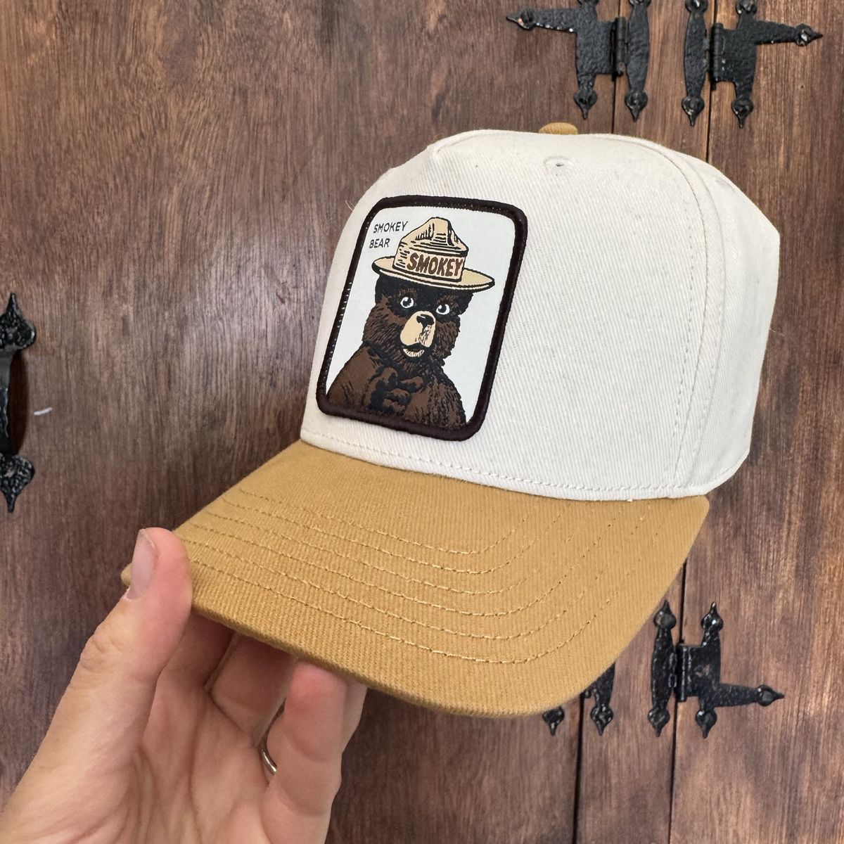 Smokey The Bear Patch Snapback Adjustable Hat By M