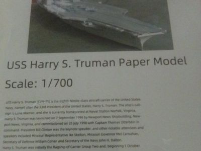 USS Harry S. Truman Paper Model Kit 1:700 Scale + ShKH vz. 77 DANA Tank Model Kit