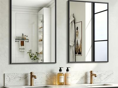 LAWADA 20” x 30” Black Bathroom Vanity Mirrors – Set of 2 – New