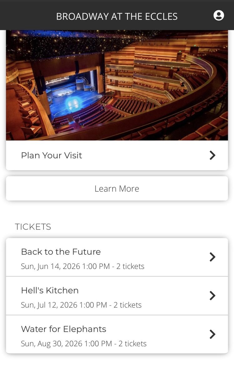 Eccles theatre tickets