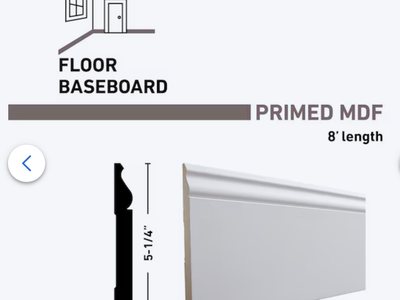 MDF Marker Board Wall Panel, Baseboard Moulding, and Painted Pine Board remnants