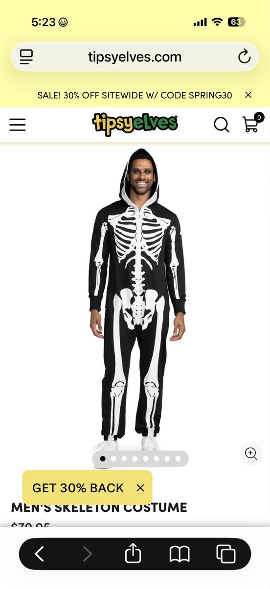 Tipsy Elves skeleton costume