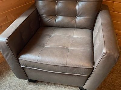 Leather chair and ottoman