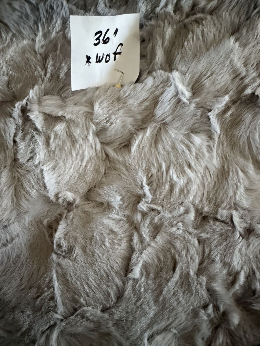 Gray Faux Fur Fabric 36" x WOF