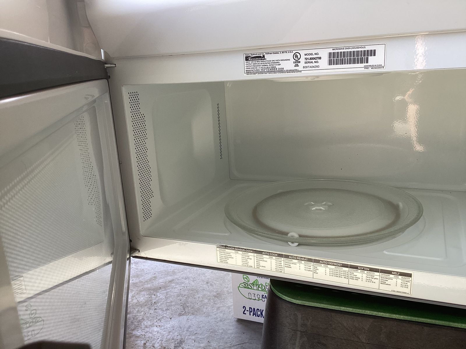 Kenmore over range microwave