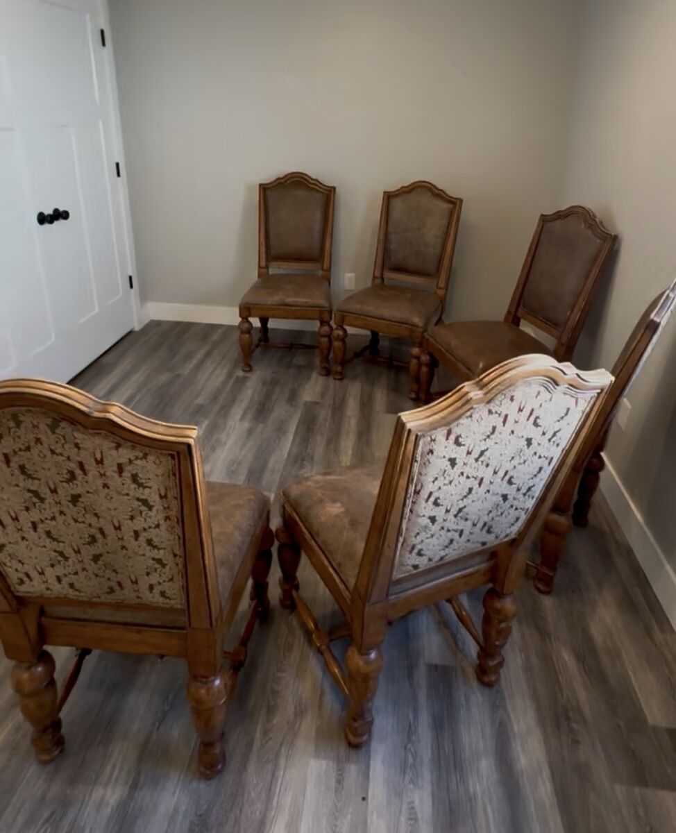 Solid Wood Dining Chairs (Set of 6) – Vintage Style, Very Sturdy