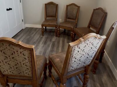 Solid Wood Dining Chairs (Set of 6) – Vintage Style, Very Sturdy