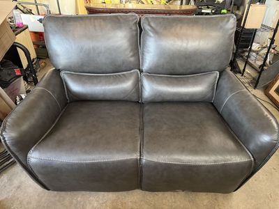 Leather Power Recliner Loveseat