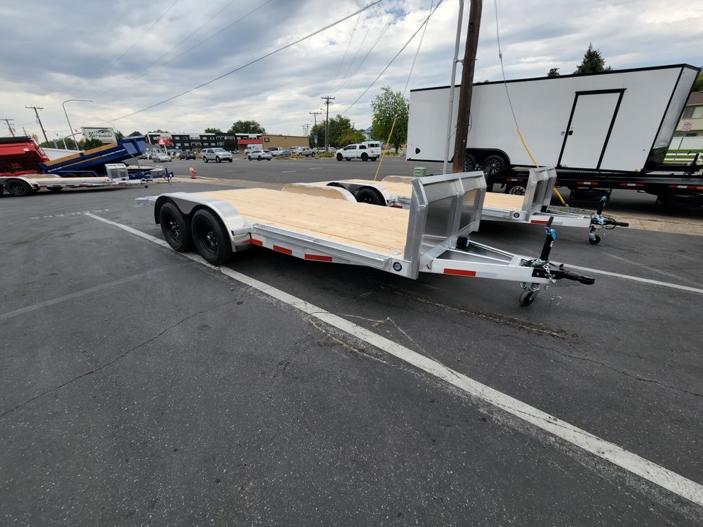 2027 Baughman Products 7X16 CHLD 7K with Rock Guard Aluminum Flatbed Car Hauler Trailer