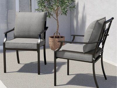 Grand Patio Gray Outdoor Dining Chairs Set of 2