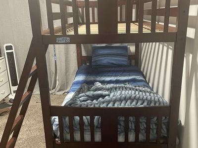 Twin over twin bunkbeds.