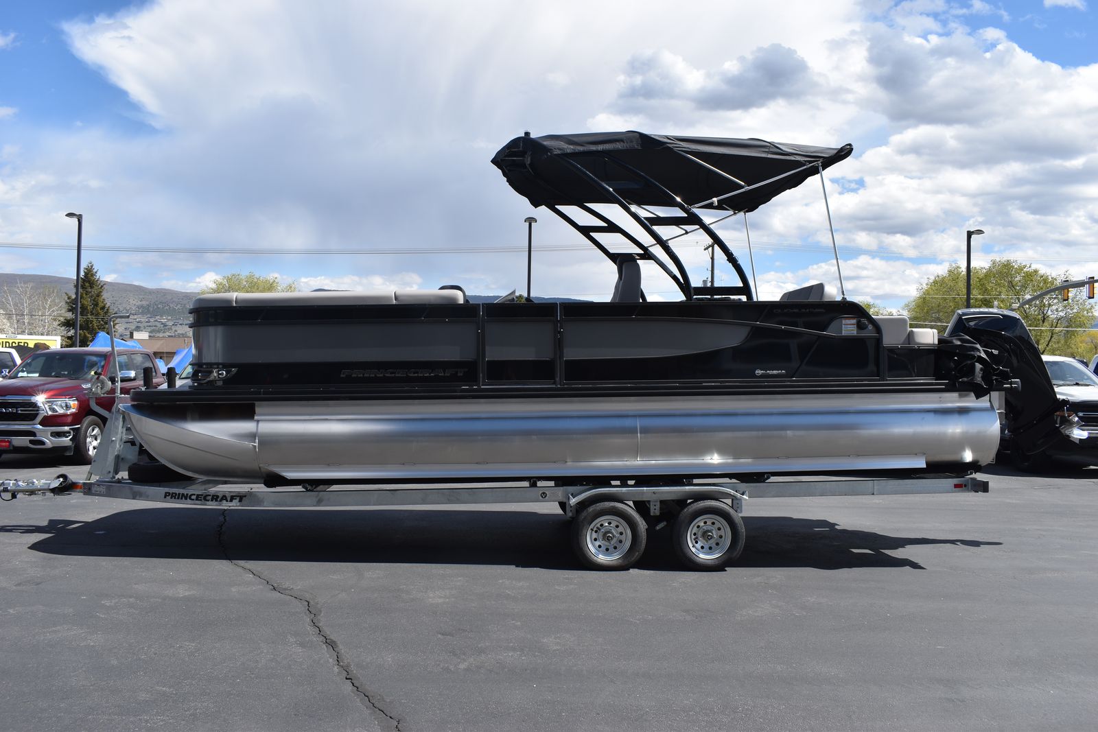 2026 Princecraft Quorum 25RL Tritoon with 200HP V6 L Mercury Engine and Trailer