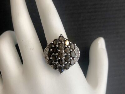 Sterling Silver With Smoky Quartz And White Topaz