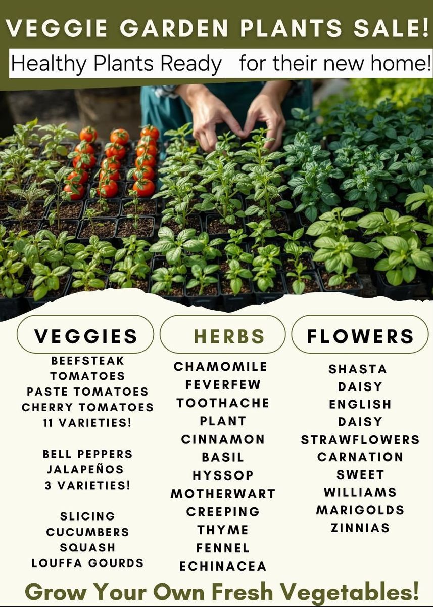 Tons of herbs! Tomatoes! Flowers!