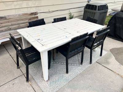 Wooden Outdoor Table & 6 Chairs